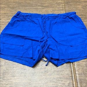 Royal Blue Linen Shorts